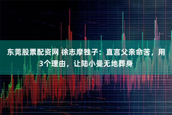 东莞股票配资网 徐志摩独子:直言父亲命苦,用3个理由,让陆小曼无地葬身